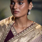 Light Lavendar Banarasi Silk Saree With Designer Blouse