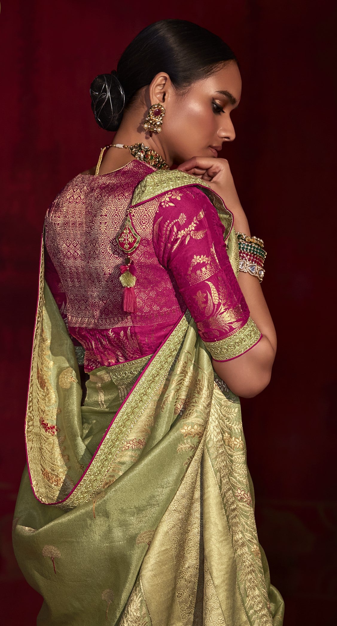 Latest) Designer Banarasi Saree Blouse Design For Wedding
