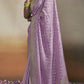 Lavendar Viscose Silk Saree With Designer Blouse