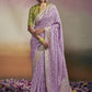 Lavendar Viscose Silk Saree With Designer Blouse