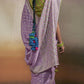 Lavendar Viscose Silk Saree With Designer Blouse