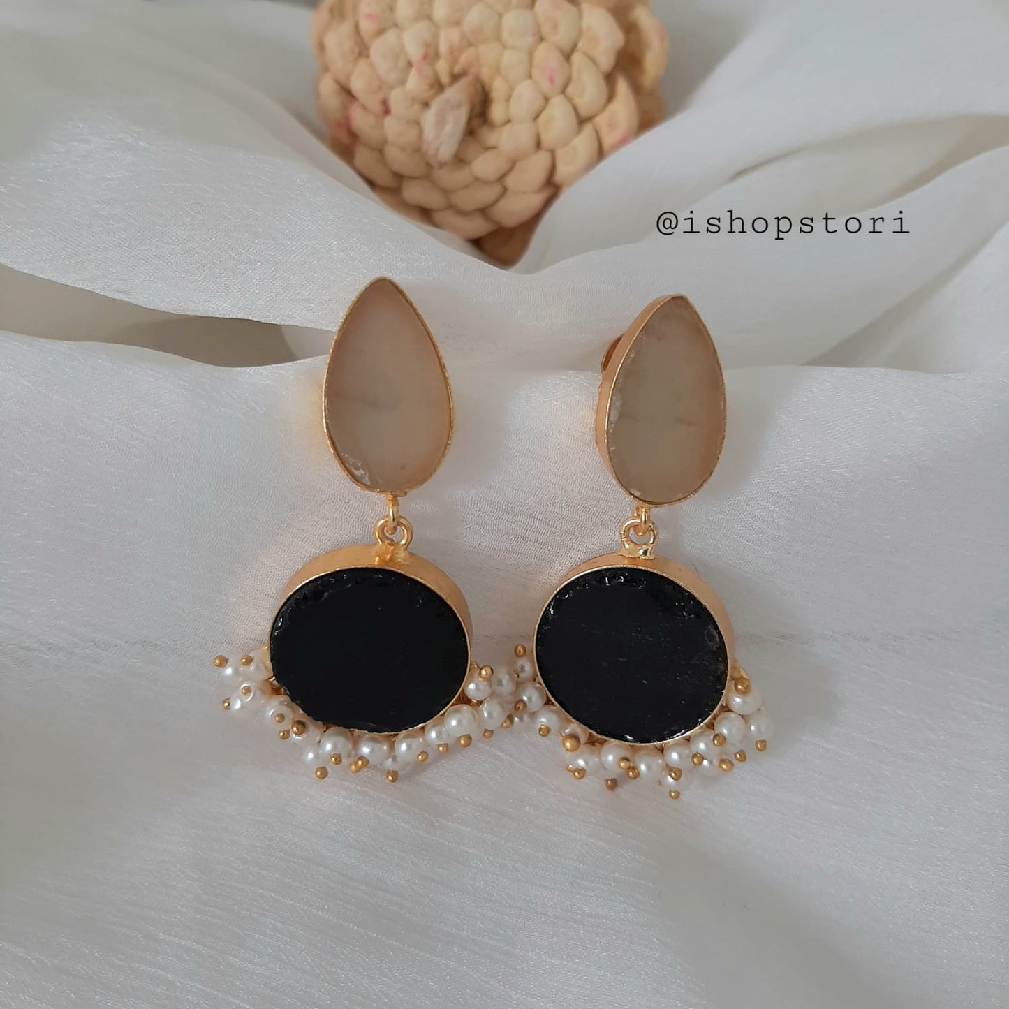 Diya Raw Stone Earrings