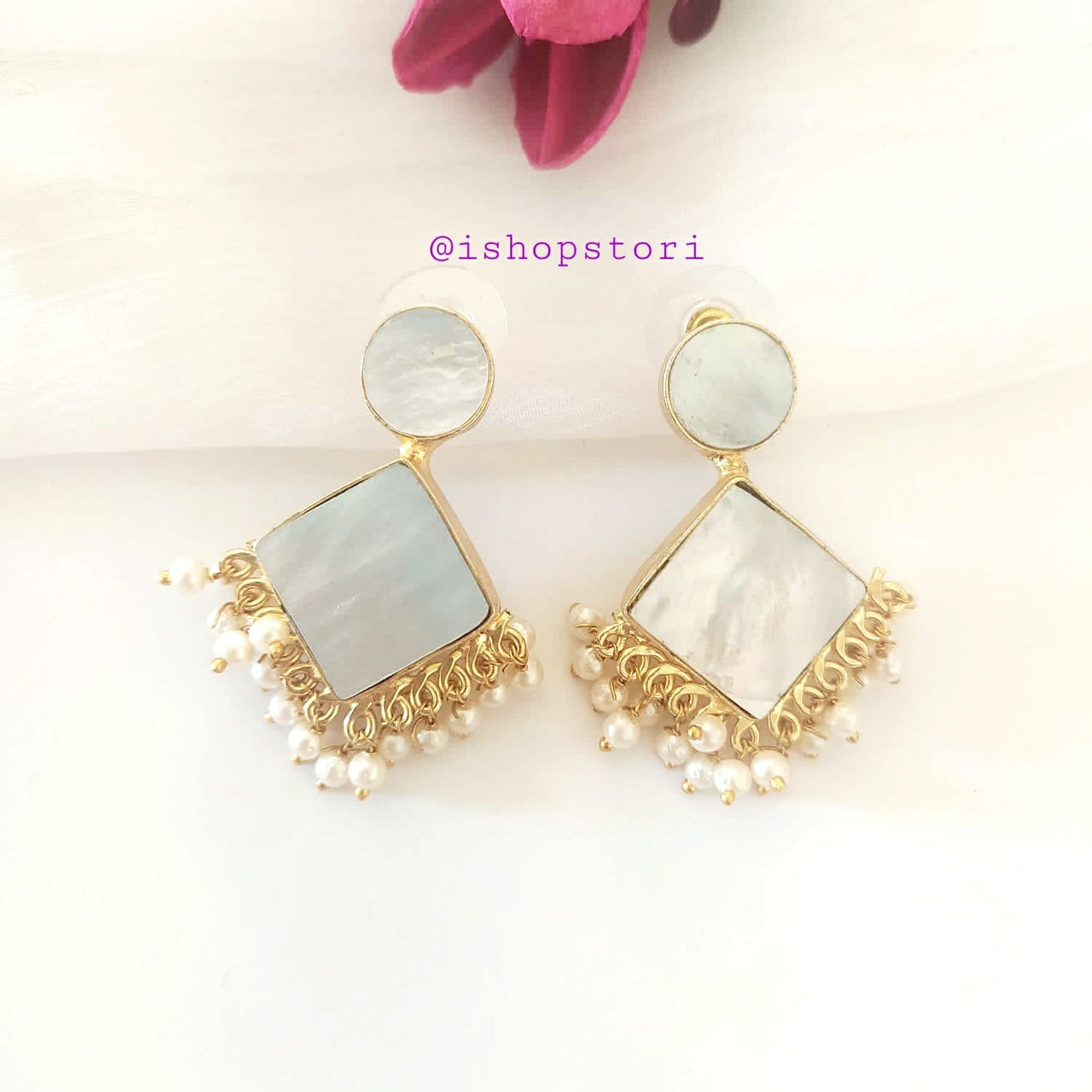 Calista Stone & Pearls Earrings