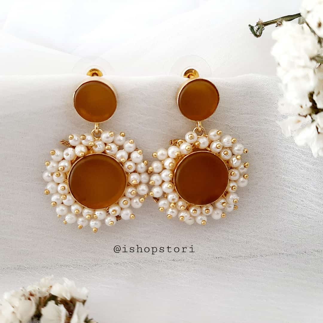 Raw on sale pearl earrings