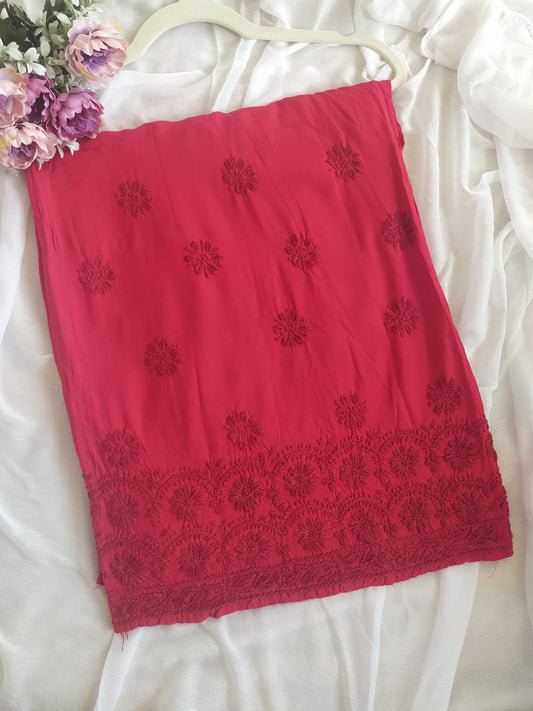 Handcrafted Red Lucknowi Chikankari Palazzo