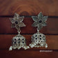 Daksha Floral German Silver Jhumki Earrings